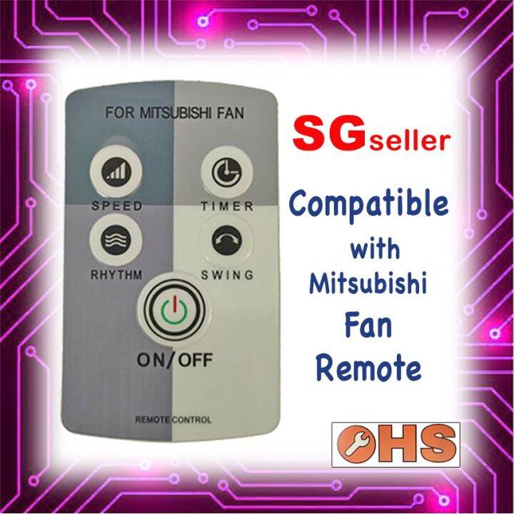 SG Seller MITSUBISHI Electric wall & Stand Fan Remote Control Lazada