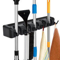 Auto-adjust Broom Mop Holder Rack Effortless Removal and Firmly Hold for Storage Broom Mop Rakes and Tools Picture Hangers Hooks