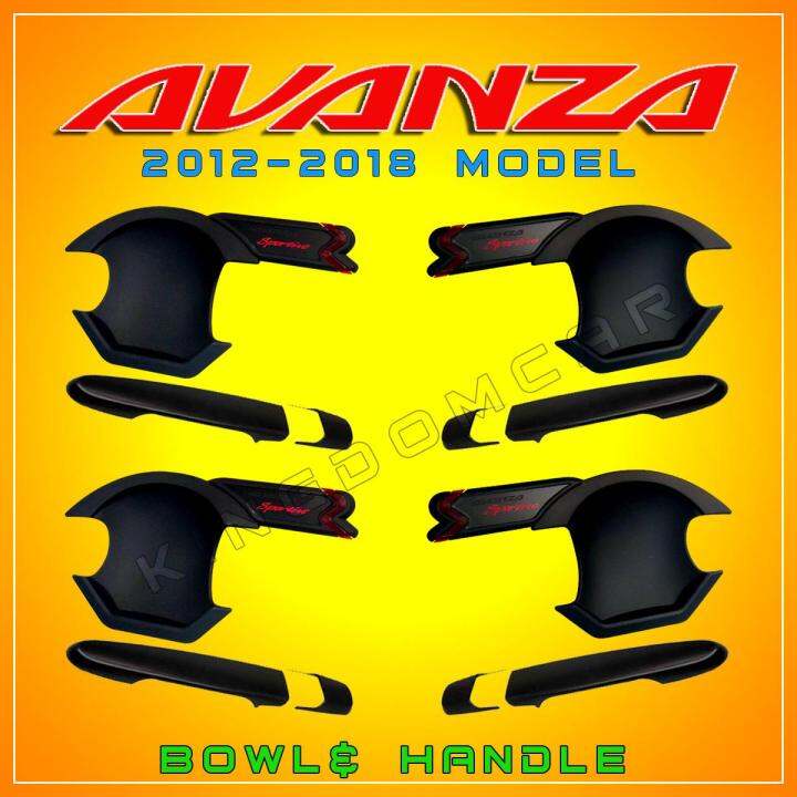 Door Bowl and Door Handle Cover (Matte Black) for Toyota Avanza 2012