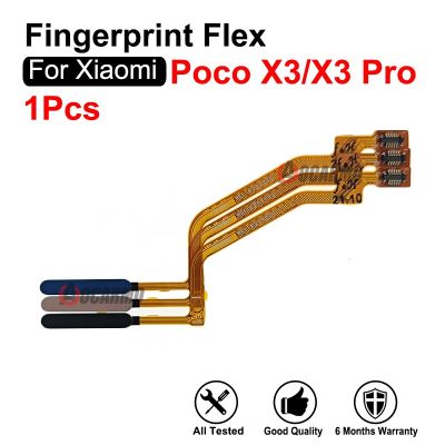 สายปุ่มโฮมโค้งเซ็นเซอร์ลายนิ้วมือของแท้1ชิ้นสำหรับ X3 POCO X3pro Pro อะไหล่ทดแทน