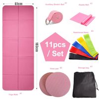 Folding Yoga Mat 11pcs Set Portable Travel Pilates Mat with Resistance Band Knee Pad For Fitness Exercise Yoga Floor Workouts Yoga Mats