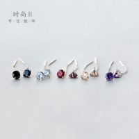 ♈◈ S925 sterling silver zircon ear line simple and cute earrings student female jewelry gift