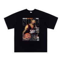 เสื้อยืดผ้าฝ้าย เสื้อยืดแขนสั้น ผ้าฝ้าย ทรงหลวม ลาย NBA Allen Iverson The Answer สไตล์ฮิปฮอป S-4XL  3UFR