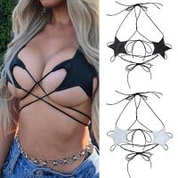 [ฮอต] ใหม่เสื้อครอปสตรีเสื้อกล้ามรัดรูปบราลูกไม้ Strappy Star Bralette เสื้อเบลาส์เสื้อเซ็กซี่แบนเดจ