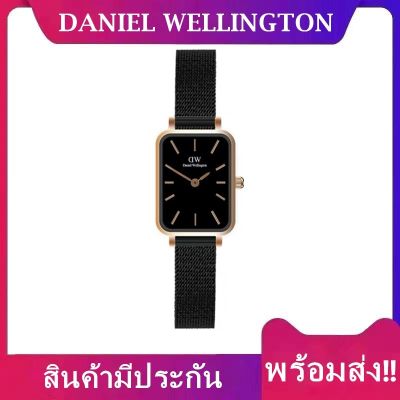 DW- Quadro Pressed Ashfield 20x26mm / 29x36.5mm สายสีดำหน้าปัดดำ