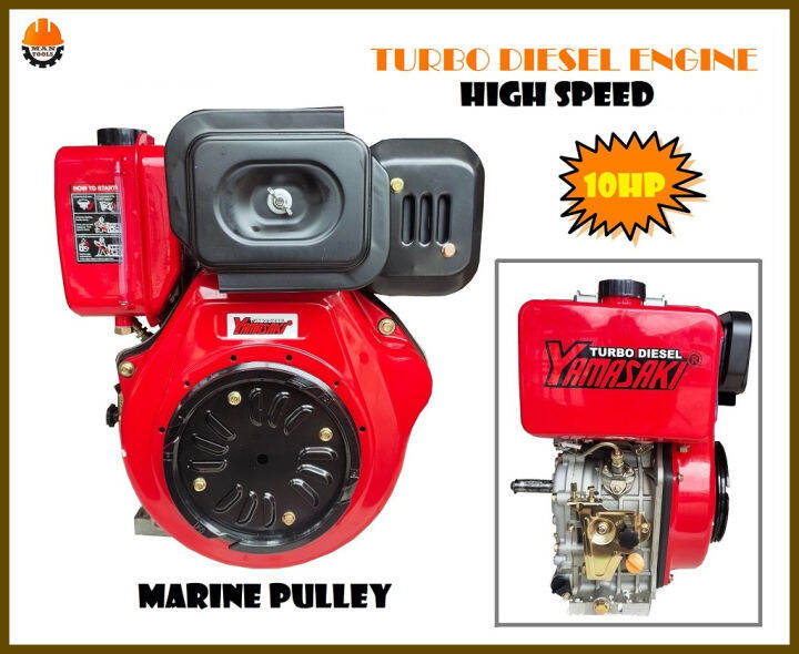 YAMASAKI Air Cooled Turbo Diesel Engine 10HP BYK186FA (High Speed