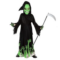 Glow in the Dark Scary Grim Reaper Costume for Kids Boys and Girls Halloween Scary Phantom Costume Boys Reaper Scythe Costume