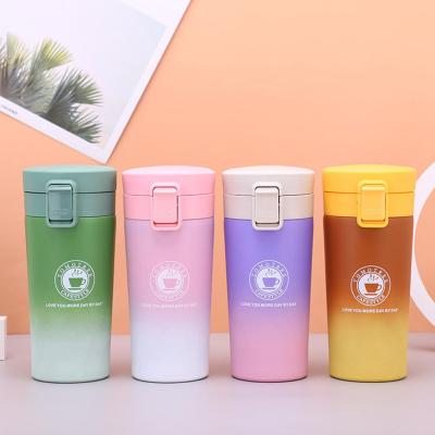 380ml Stainless Steel Insulation Cup With Bounce Lid Thermos Cup Portable Coffee Keeping Cold J8H4