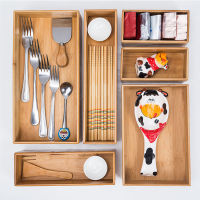 Bamboo Drawer Organizer Cutlery Tray Kitchen Wooden Combination Spoon Fork Chopsticks Flatware Tableware Box storage containers