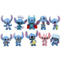 10ชิ้น/เซ็ต Lilo &amp; Stitch Kawaii รูปอะนิเมะพีวีซีคอลเลกชันของเล่นโมเดลของเด็กตุ๊กตาน่ารักของขวัญสำหรับของตกแต่งโต๊ะเด็กหญิงเด็กชาย