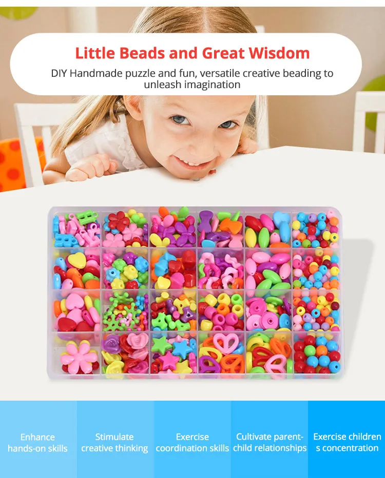 Kids DIY Bead Jewelry Making Kit Beads for Girls Art and Craft