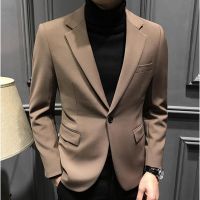 High quality mens senior small suit coat Korean version slim fit high-end casual single suit business高质量男士高级小西装外套韩版修身高端休闲单西服商务男装上衣服/优惠6.17