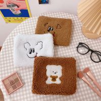 Cartoon Puppy Embroidery Plush Bag Korea Bear Cosmetic Purse Soft Travel Toiletry Pouch Girls Daily Necessities Storage Handbag