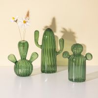 Cactus Glass Vase For Desk Decoration Transparent Glass Vase Hydroponics Plant Modern Decorative Vases Crafts Living Room Decor