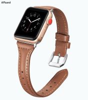 [ladies jewelry]สายหนังบางสำหรับ Apple Watch Band 40มม. 44มม. 45มม./41มม. 38มม. 42มม. สร้อยข้อมือหนังแท้ Apple Watch Series 5 4 3 SE 6 7