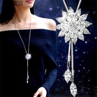 Berlian Imitasi Snowflake Pendant Panjang Rantai Kalung 5211059✺℡