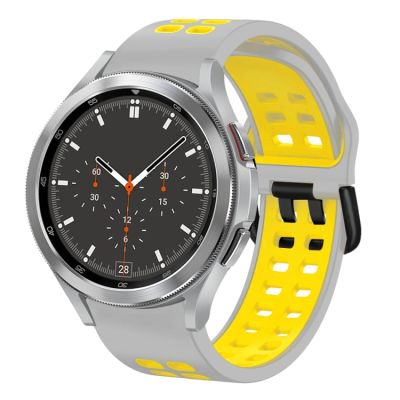 สำหรับ Samsung Galaxy Watch 4สายรัดสองนาฬิกาซิลิโคนสีระบายอากาศ46มม. 20มม. แบบคลาสสิก