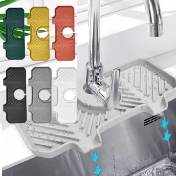 Kitchen Faucet Absorbent Mat Silicone Sink Splash Guard Water Draining Pad  Countertop Protector Table Cushion Placemat Bathroom