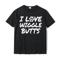 I Love Wiggle S Funny Dog Lovers T-Shirt Tops Shirts Cute Print Cotton MenS Top T-Shirts Print