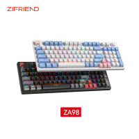 Zifriend ZA98 คีย์บอร์ดเมคคานิคอล มีสาย 98 คีย์ RGB สีฟ้า สีแดง Hotswap