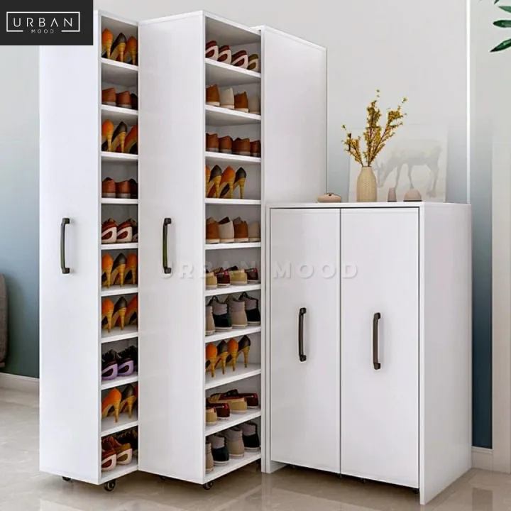 Trilogy Modern Vertical Shoe Cabinet, White Tall Shoe Cabinet Singapore