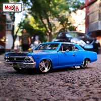 Maisto โมเดล1:24 1966 Chevrolet Chevrolet Chevelle SS 396ของขวัญของเล่นเด็กสะสมการจำลองโมเดลรถของเล่นโลหะหล่อจากรถโลหะผสม