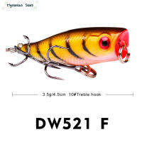 เหยื่อตกปลา4.5ซม./3.5G Topwater Popper เหยื่อยาก Wobblers ตกปลาพลาสติกกับ10 # ตะขอ