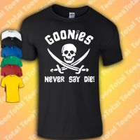 Unique Adult Ultra Cotton short Sleeve T-Shirt Goonies Never Say Die T-Shirt | Retro | 80s | Funny |