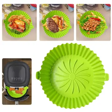 Airfryer Silicone Basket Square Silicone Tray Reusable Airfryer Liner Easy  Clean Pizza Plate Grill Pan Mat Air Fryer Accessories