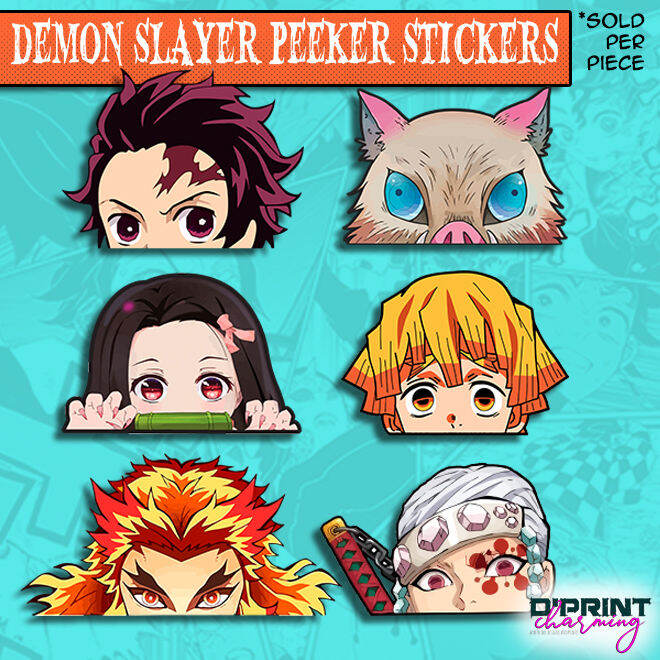 Demon Slayer Tanjiro Kamado Peeking Vinyl Decal Stickers Anime Peekaboo 4