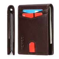 ZZOOI Mens Mini Wallet Genuine Leather Wallet Man RFID Blocking Anti-theft  Business Ultra-thin Money Clip Cowhide Card Holder Bag