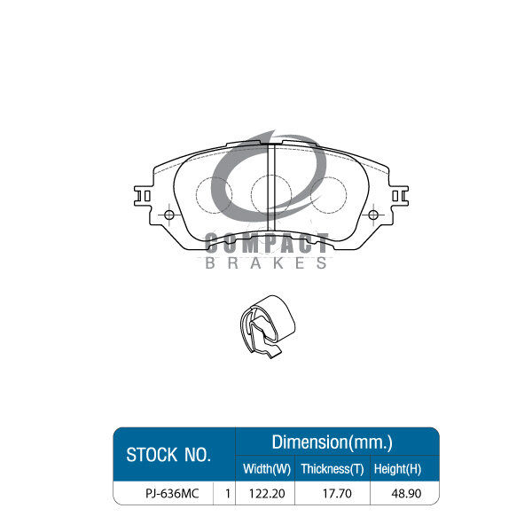 ผ้าเบรคหน้า-toyota-yaris-1-2-e-j-ปี-2013-2023-ยาริส-vios-1-5-e-j-ปี-2013-2023-วีออส-compact-dcc-636