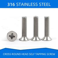 316 Stainless Steel Screw Bolt Countersunk Cross Flat Head and End Screws Metric Machine Fastening Bolt M5 M6 M8 M10