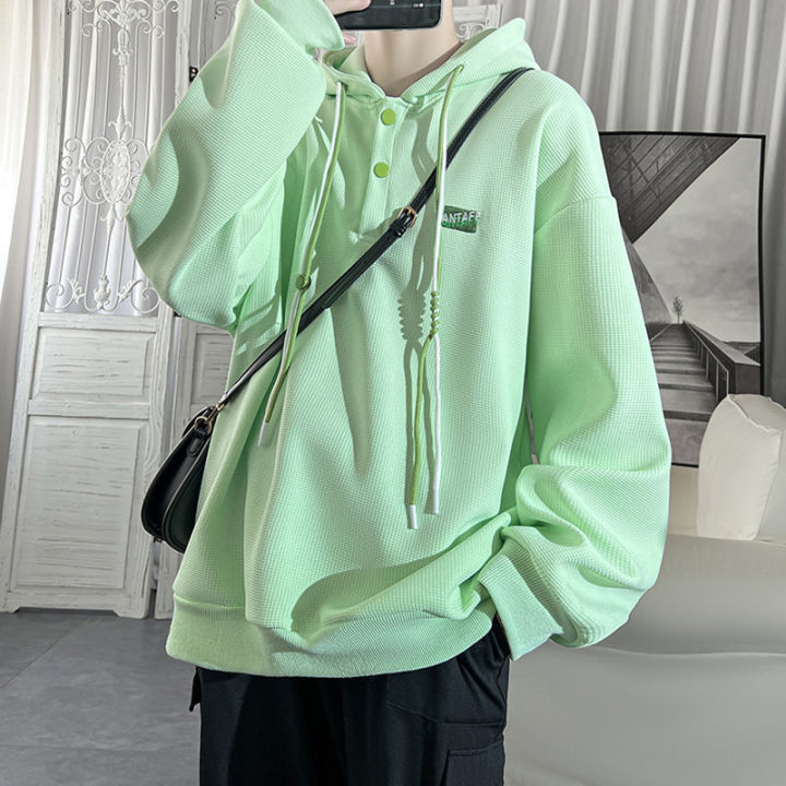 woma-เสื้อกันหนาวมีฮู้ดแบรนด์อินเทรนด์เสื้อกันหนาวแบบสวมหลวมๆ-hoodie-hooded-coat-for-men