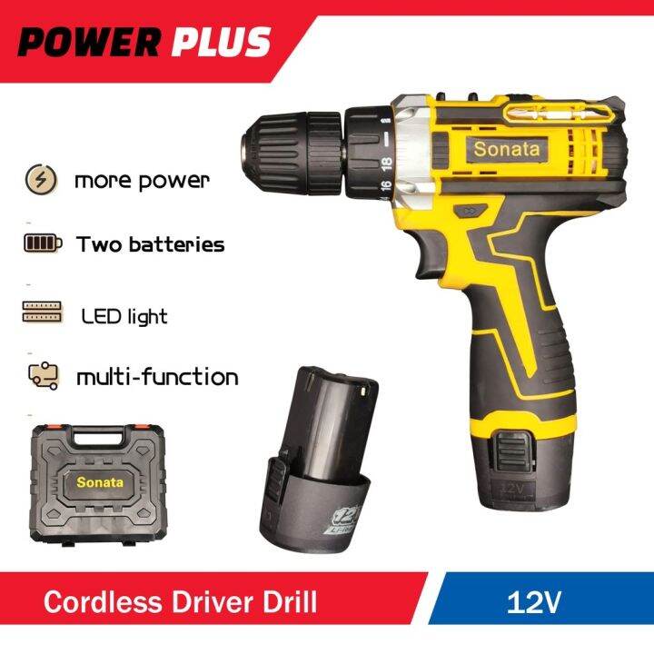 Power Plus Cordless Drill Lithuim-ion Electric Driver High Performance ...