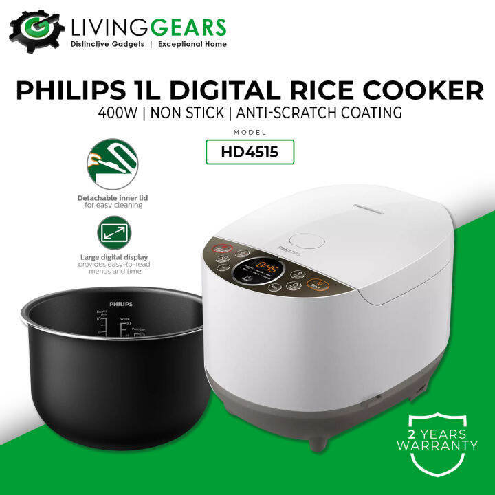 Philips Daily Collection Fuzzy Logic Rice Cooker HD4515 (1.8L) Lazada