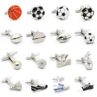 Free Shipping Men 39;s Cufflinks Wholesale Sport Series Rugby Golf Football Tennis Design Fashion Cuff Links For Men Copper Quality