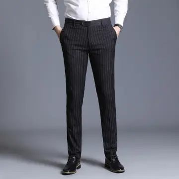 Men's formal striped on sale trousers