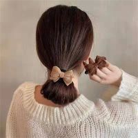 Bow Heart Hair Ties Elastic Hair Bands For Women Plush Hair Rope Scrunchies Ponytail Holders Rubber Band Girls Hair Accessories Hair Accessories