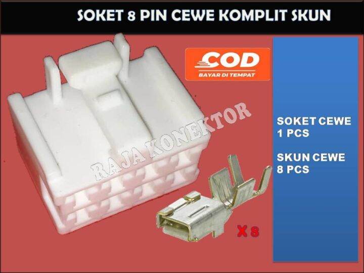 SOKET KABEL 8 PIN CEWE KUNCI KONTAK KEYLESS STARTER POWER FORTUNER