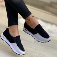 Sneakers Women Shoes  Summer Casual Sneakers Breathable Slip On Sport Shoes Elastic Band Solid Color Ladies Vulcanized Shoes