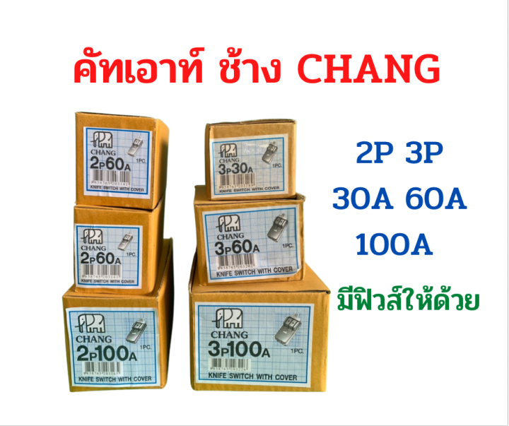 ช้าง-คัทเอาท์-สะพานไฟ-คัทเอาท์ไฟบ้าน-2p-30a-60a-100-3p-30a-60-100-พร้อมฟิวส์ก้ามปู