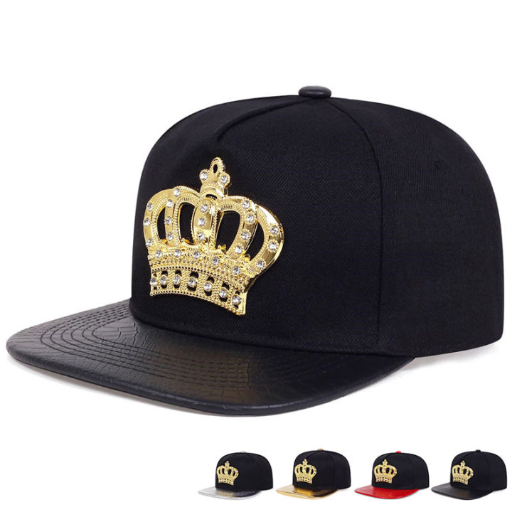 new-hip-hop-rap-hat-adjustable-pu-leather-baseball-cap-flat-brim-hats-for-men-punk-rock-caps-gift