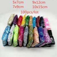 【HOT】 100pcs/lot Jewelry Pouches Drawstring Organza