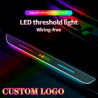 Customized Car Welcome Door illuminated Sill Light Logo Lamp LED Car Scuff Plate Pedal For HYUNDAI N Line Sonata Elantra Tucson Wall Stickers Decals