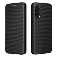 For OnePlus Nord CE 5G Case Carbon Fiber Flip Leather Card Portable Case for OnePlus Nord CE 5G Magnetic Cover Phone Bag Holder
