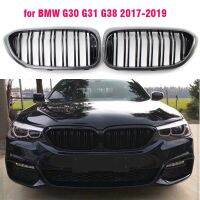 ตะแกรงกันชนด้านหน้าสำหรับ BMW 5 Series M5 520I G31 G30 530I 540I ABS 2-Slat ด้านหน้าสีดำเงาตะแกรงครอบไฟหน้ารถ