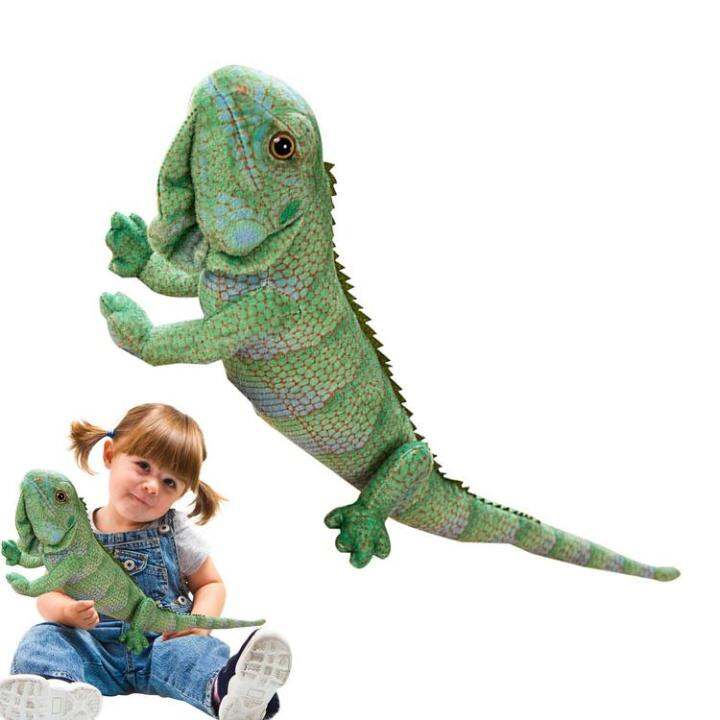 plush-realistic-iguana-animal-figurines-reptile-animal-figures-doll-soft-cartoon-cushion-pillow-gifts-for-children-kids-boys-girls-suitable