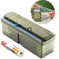 2In1 Cling Film Dispenser Cutter Plastic Wrap Dispenser Saran Wrap Dispenser Aluminum Foil Parchment Paper Injector Kitchen Tool