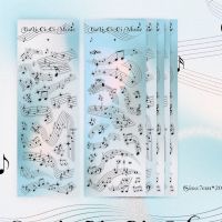 1Pc Korea Hot Silver Sheet Music Symbols Laser Sticker Ins Diy PVC Material Scrapbooking Decorative Material Stickers Stationery Stickers Labels